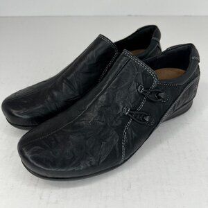 Red Willow Women's Winner Black Leather Slip On Size 7.5 Casual Comfort Shoes